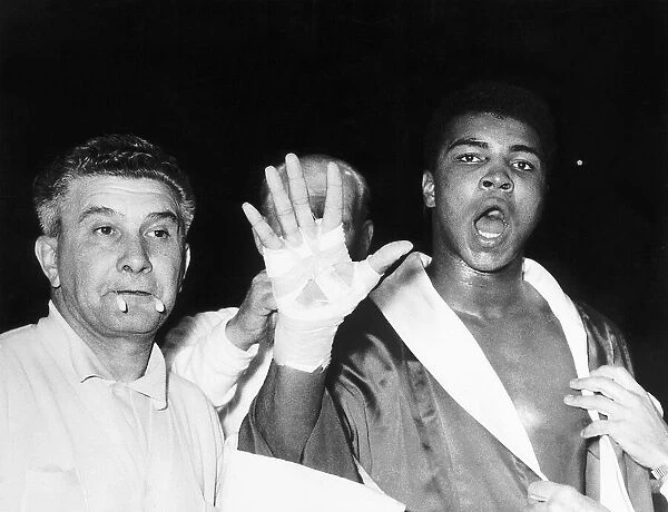 Scenes after the non-title heavyweight fight between American Cassius Clay