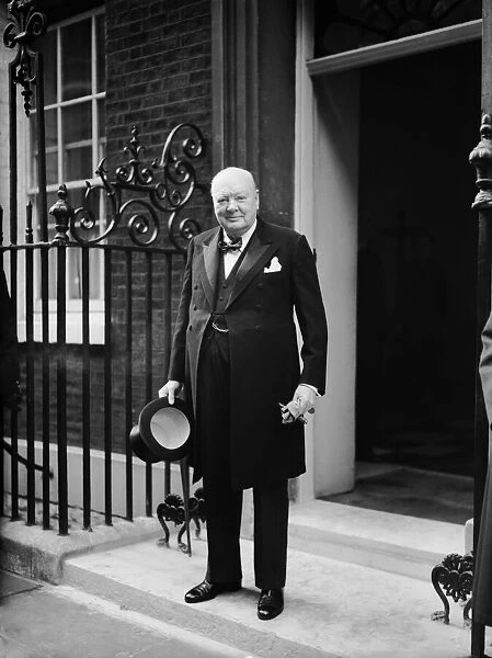 Scenes at Number 10 Downing Street on the retirement of Winston Churchill