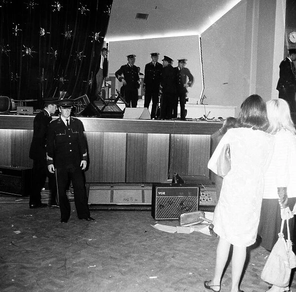 Scenes at the Winter Gardens in Blackpool after riots broke out during the Rolling Stones