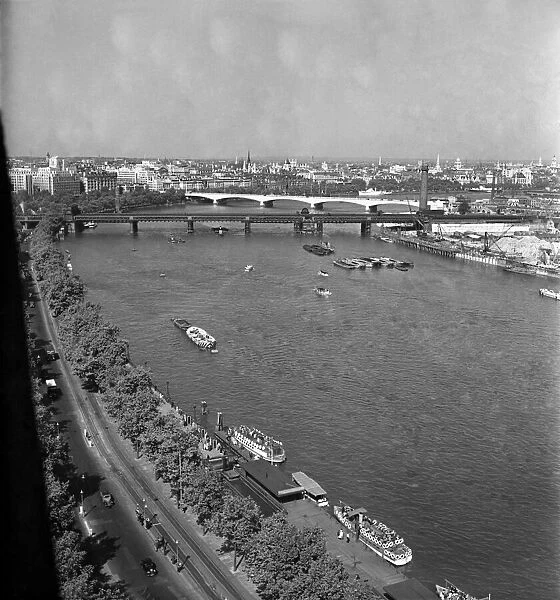 Scenic views of London and the River Thames. 1940s