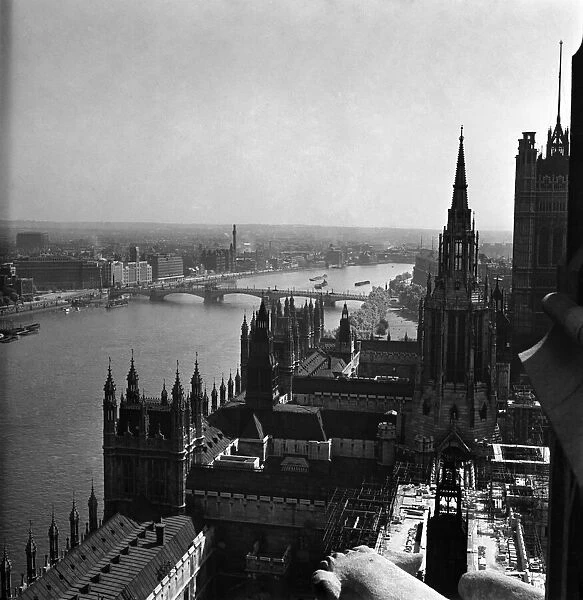 Scenic views of London and the River Thames. 1940s