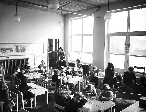 A school classroom in Peterlee, a small town built under the New Towns Act of 1946