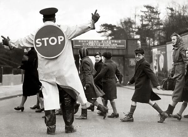 School Crossing Patrol with Free Hands No lollipop stick - STOP sign is stuch to