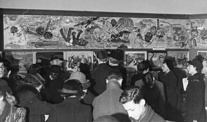 Framed Print : A school in East London. Pupils have designed this mural - the defence of Framed Print : A school in East London. Pupils have designed this mural - the defence of