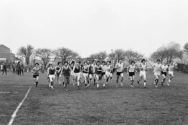 A School in Teeside on a cross country run. Circa 1976