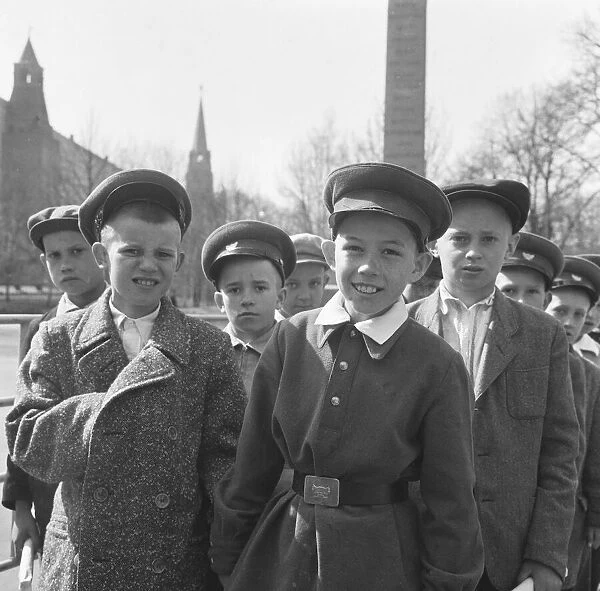 Schoolchildren seen here in Red Square Moscow following a visit to the tomb of Lenin