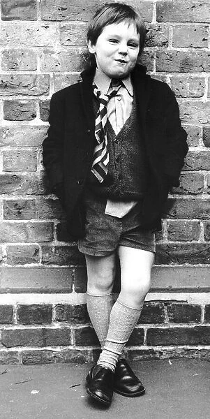 Schools out Lee Stone seen here after his first day at School. 1973