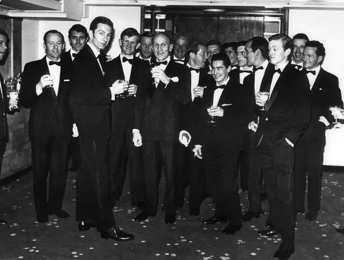 Framed Print : Scobie Breasley the guest of Honour at Jockeys Night out at the Savoy Hotel Framed Print : Scobie Breasley the guest of Honour at Jockeys Night out at the Savoy Hotel