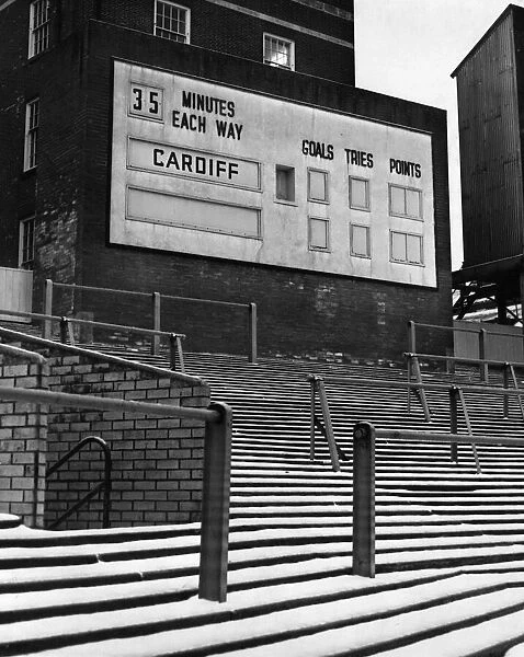 Scoreboard at Cardiff Arms Park, Wales, 29th December 1961