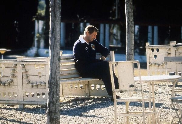 Scotland Ally MacLeod sitting on a bench in Argentina during the World Cup tournament