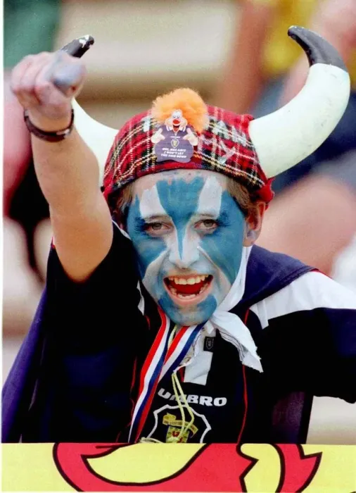 Framed Print : Scotland football fans Bordeaux France 16th June 1998 World Cup France 1998