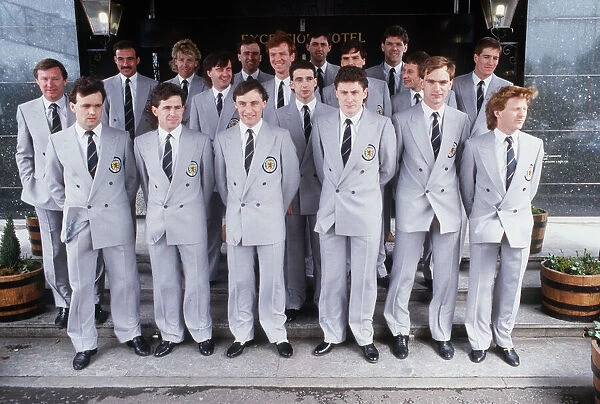 Scotland football team, led by manager Alex Ferguson, photocall before leaving for World