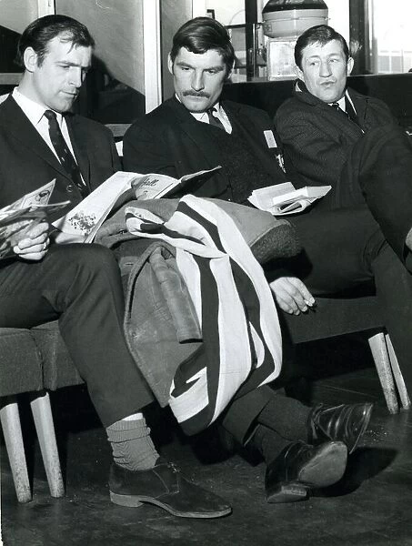 Scotland Rugby February 1970 Peter Stagg and Jim Telfer wait at Turnhouse for