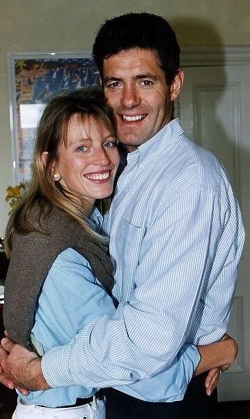 Scotland rugby skipper Gavin Hastings and his wife Diane standing in their Edinburgh home