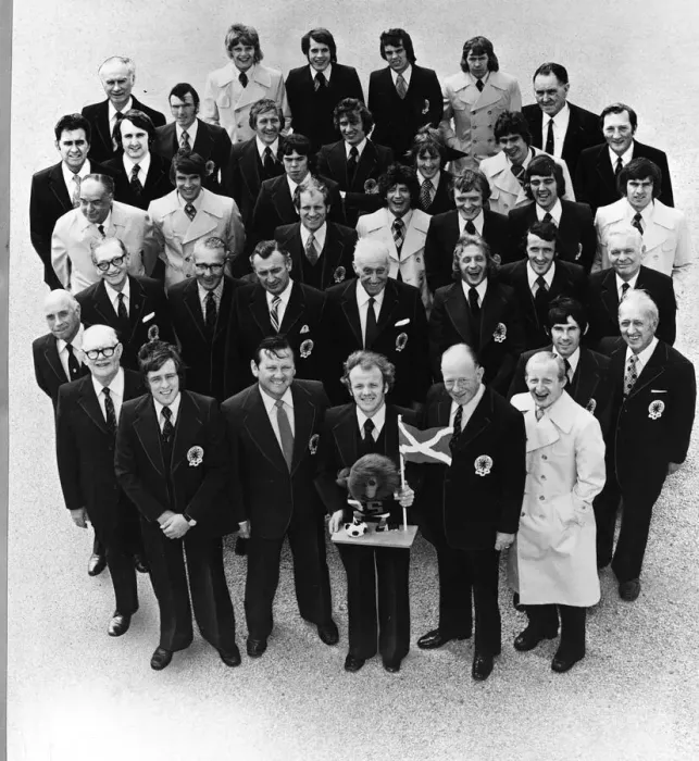 Framed Print : Scotland World Cup Football Squad 1974 July 1974 Wearing official suits