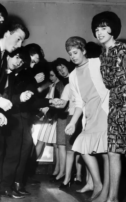 Framed Print : Scotlands first Beatles fan club teenagers dancing to music, girls bouffant hair styles