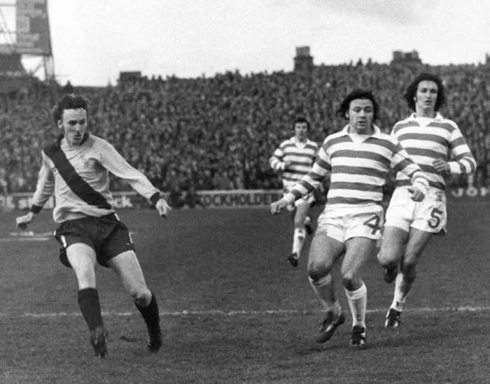 Framed Print : Scottish Cup 3rd Round. Motherwell FC v. Celtic. Willie Pettigrew beats Framed Print : Scottish Cup 3rd Round. Motherwell FC v. Celtic. Willie Pettigrew beats