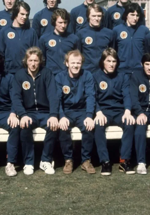 Framed Print : Scottish Football team photo 1974. May 1974. l-r front row: Denis Law