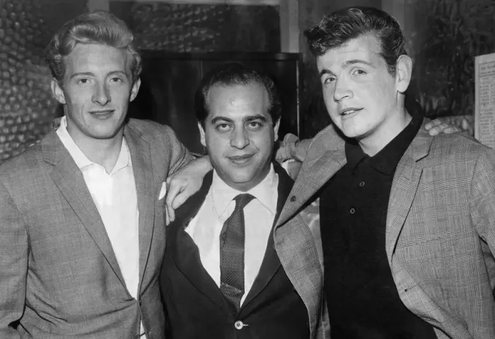 Framed Print : Scottish footballer Denis Law with Turin sporting director Gigi Peronace centre Framed Print : Scottish footballer Denis Law with Turin sporting director Gigi Peronace centre