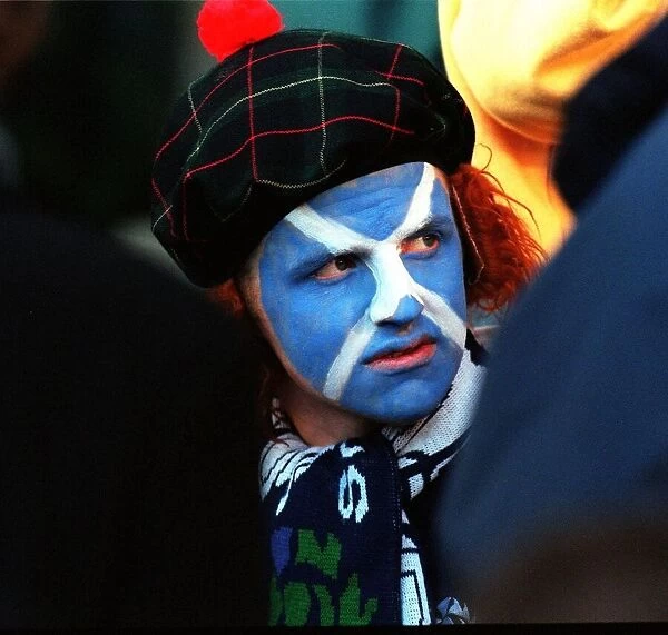 Scottish rugby supporter at Murrayfield February 1998