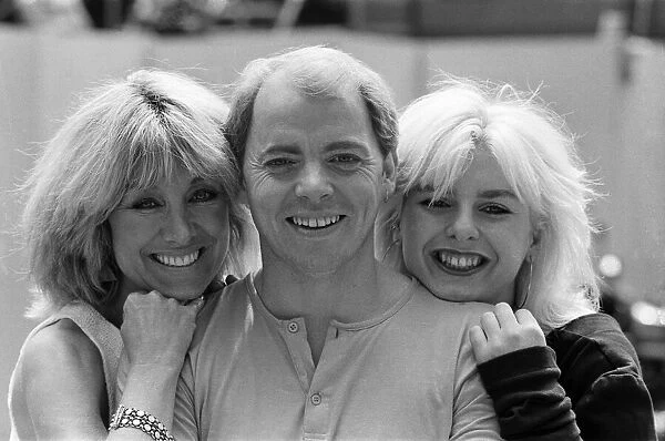 Scottish singer Jim Diamond pictured with some of his backing group, Vicki and Sam Brown