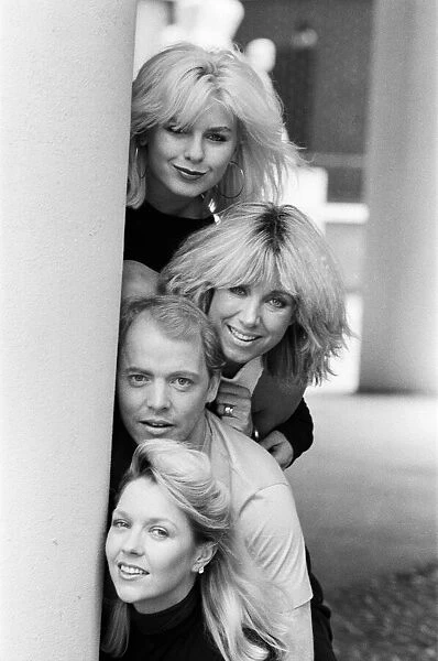 Scottish singer Jim Diamond pictured with his backing group, Vicki and Sam Brown