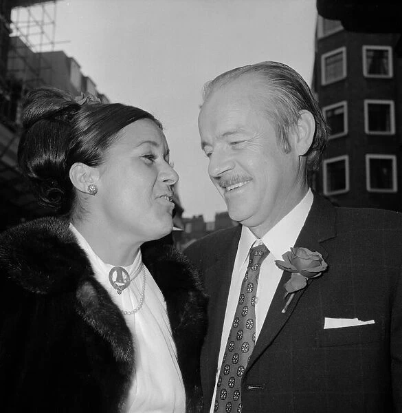 Scottish thriller writer Alistair MacLean after his wedding to Mary Marcelle Georgeus