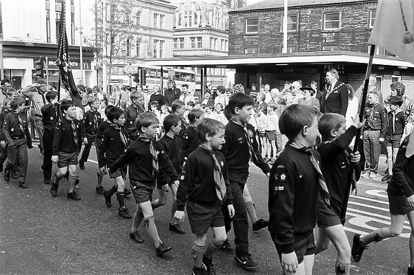 Scouts from the Huddersfield South-West district marched from the Town Hall to the Parish