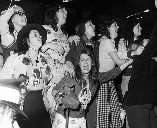 Screaming fans at an Osmonds concert during their British