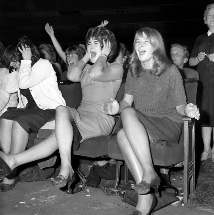 Framed Print : Screaming girl fans greet the Beatles on their appearance at the ABC Cinema in Edinburgh Framed Print : Screaming girl fans greet the Beatles on their appearance at the ABC Cinema in Edinburgh