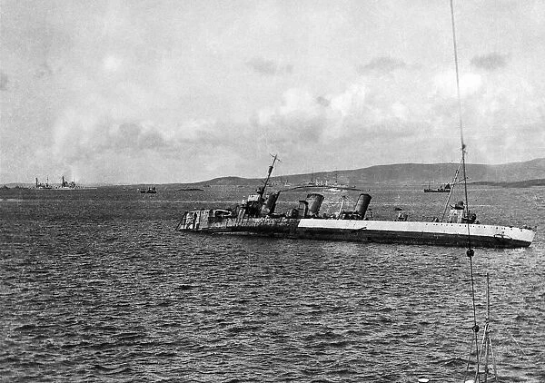 The scuttling of the German fleet took place at the Royal Navys base at Scapa Flow