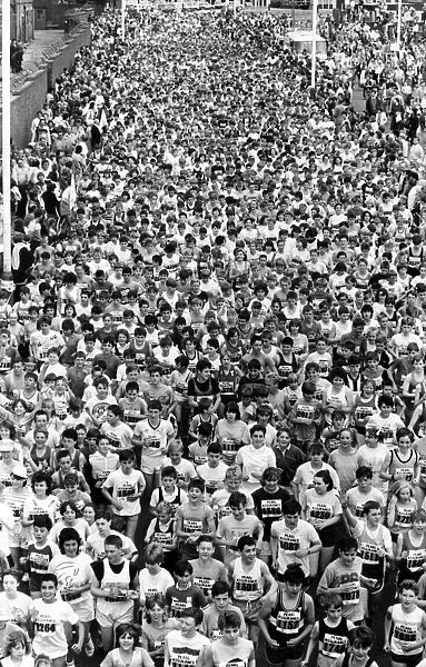 A sea of faces at the mass start of the Junior Great North Run in Gateshead