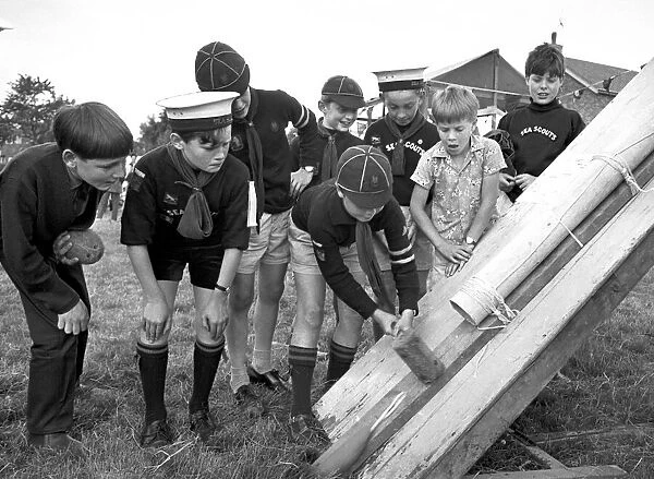 Sea Scouts barbecue at Balsall Common, Warwickshire. 2nd July 1966