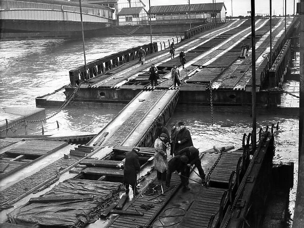 Seacombe Ferry Terminal. The floating roadway after two sections were torn away by a gale