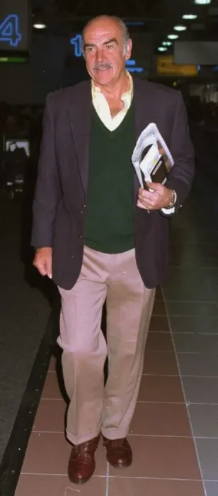 Framed Print : Sean Connery Actor leaving Heathrow on Concorde for New York where he is having talks