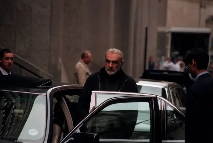 Framed Print : Sean Connery Actor September 98 Getting into car filming his new film in london Framed Print : Sean Connery Actor September 98 Getting into car filming his new film in london