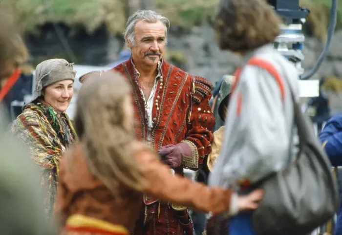 Framed Print : Sean Connery during the filming of Highlander film. Circa May 1985