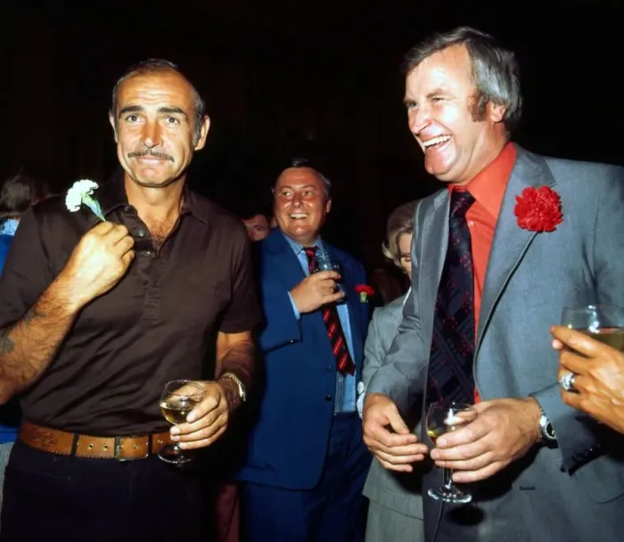 Framed Print : Sean Connery with Jock Wallace 1970 s Framed Print : Sean Connery with Jock Wallace 1970 s