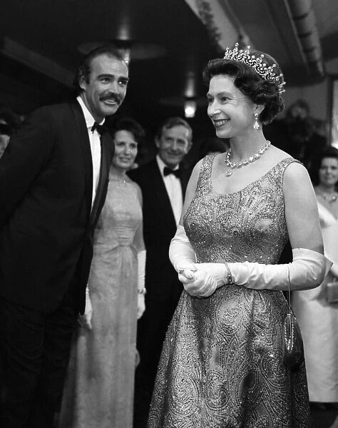 Sean Connery meets the Queen at the premiere of the James Bond film You Only Live Twice