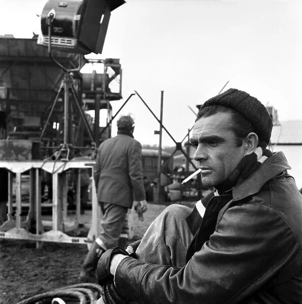 Sean Connery on the set of the film 'Action of the Tiger'