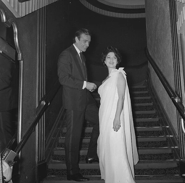 Sean Connery and Zena Marshal at film premiere of Dr No in London 7th October 1962
