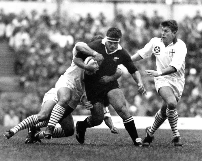 Framed Print : Sean Fitzpatrick of New Zealand playing against the England Saxons