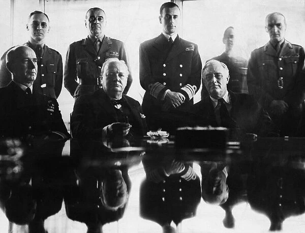 Seated, L-R: Admiral E. J. King, Commander-in-Chief of the US Navy