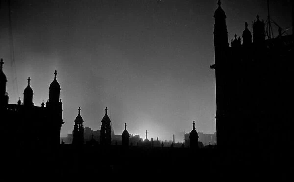 The second great fire of London following a heavy German air raid on Sunday 29th December
