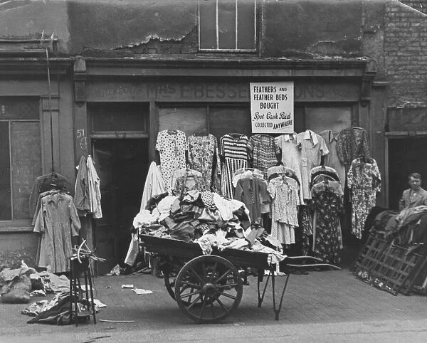 Second hand clothes shop in Milk Street, now nearby Radiant House, Horsefair, Bristol