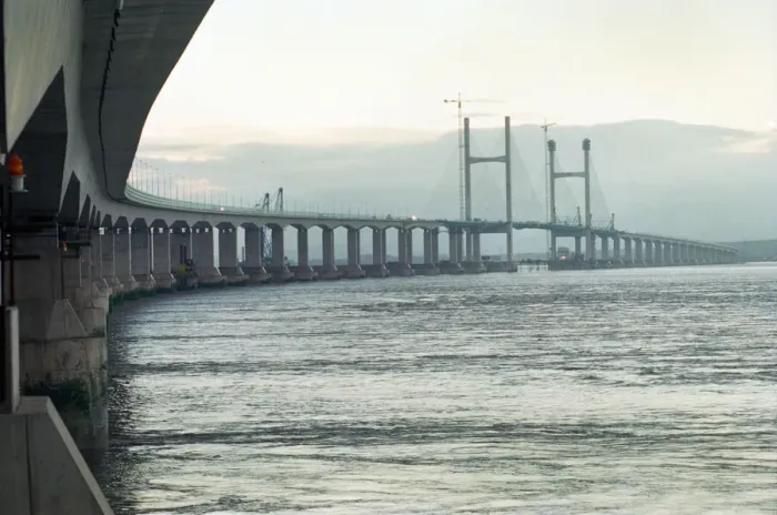 Framed Print : The Second Severn Crossing under construction. 28th November 1995 Framed Print : The Second Severn Crossing under construction. 28th November 1995