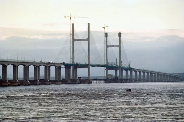 Framed Print : The Second Severn Crossing under construction. 28th November 1995 Framed Print : The Second Severn Crossing under construction. 28th November 1995