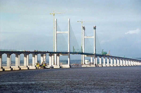 The Second Severn Crossing under construction. 15th November 1995