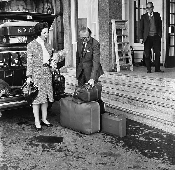 Secretary of State for Defence Lord Carrington arrives with his wife Lady Carrington