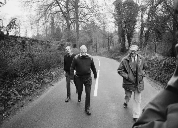 Framed Print : Secretary of State for Energy Lord Carrington accompanies Prime Minister Edward Heath